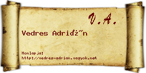 Vedres Adrián névjegykártya