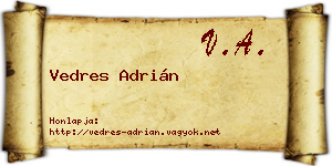 Vedres Adrián névjegykártya